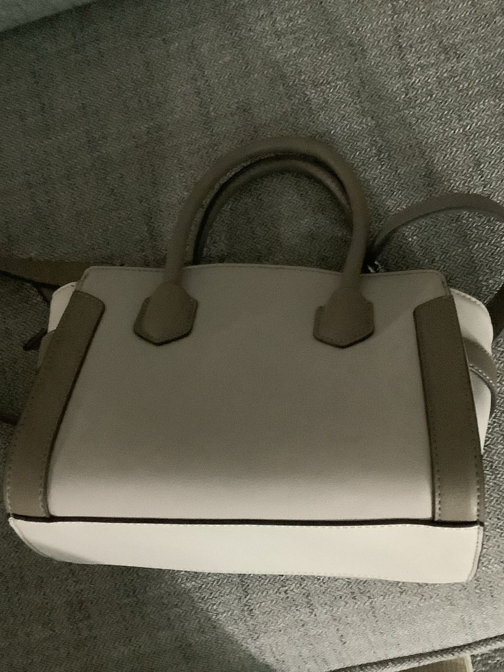 Nine West Two-Tone Satchel in Cream and Taupe - Picture 5 of 7
